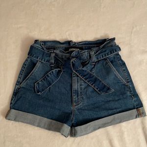 Express Shortie Super High Rise Jean Shorts